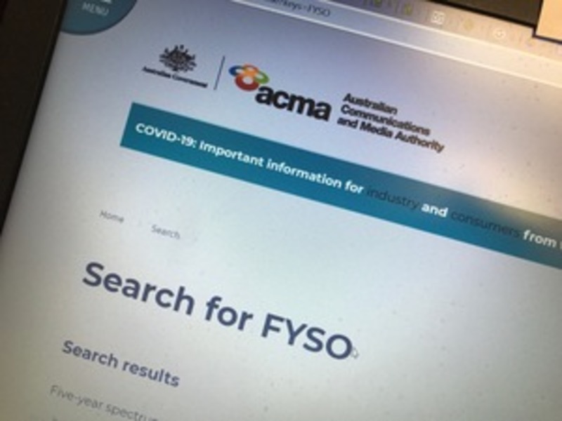 ACMA Updates Its Five Year Spectrum Outlook FYSO Program ACMA Updates Its Five Year Spectrum Outlook FYSO Program